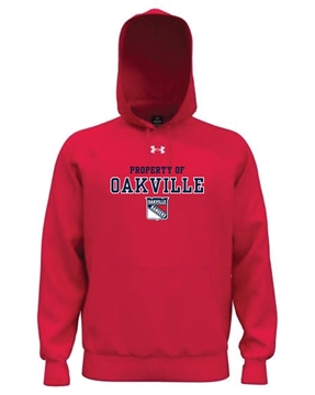 Picture of Property Of Oakville Men's Red UA Rival Fleece Hooded Sweatshirt