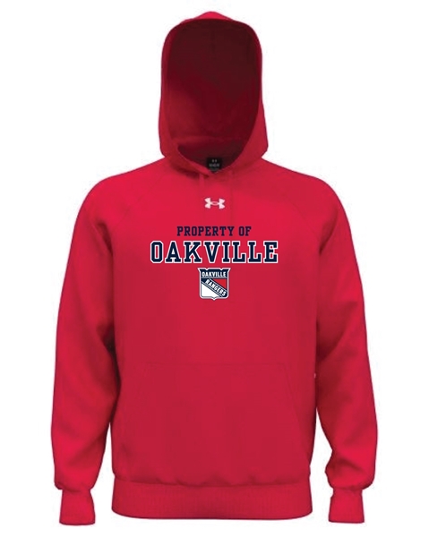 Picture of Property Of Oakville Men's Red UA Rival Fleece Hooded Sweatshirt